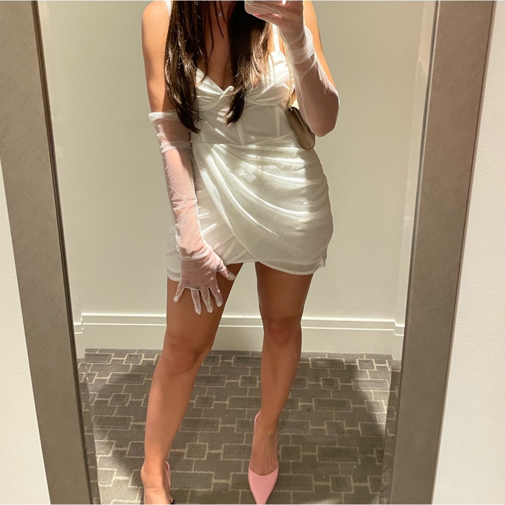 White Fox Boutique White Sparkle Mini Dress